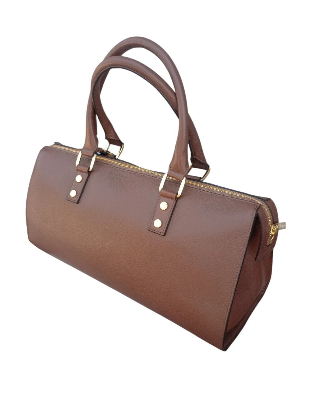 Kelly-Tooke Soho Leather Barrel Tassel Satchel Bag, NWT